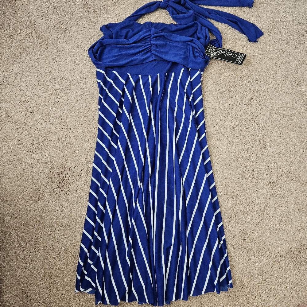 NWT Catalina Womens Blue White Multiway Dress Convertible Dress XL